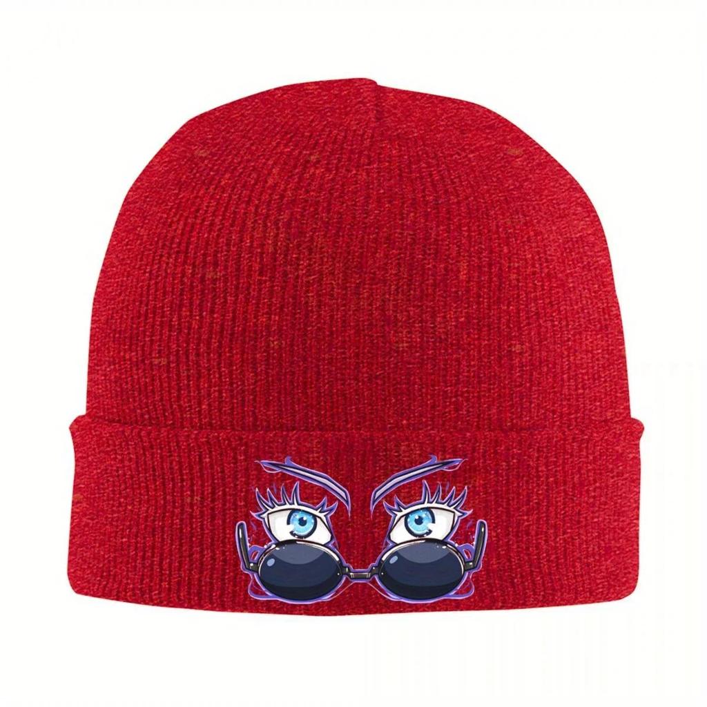 New Jujutsu Gojo Eyes Kaisen Knitted Caps Womens Unisexs Beanies Autumn Winter Hat Acrylic Comic Anime Hip Hop Melon Cap