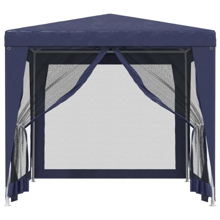 319222 vidaXL Party Tent with 4 Mesh Sidewalls Blue 2.5x2.5 M