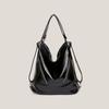 Soft Leather Shoulder Bag for Women Multi-purpose Crossbody Purse and Backpack Handbag