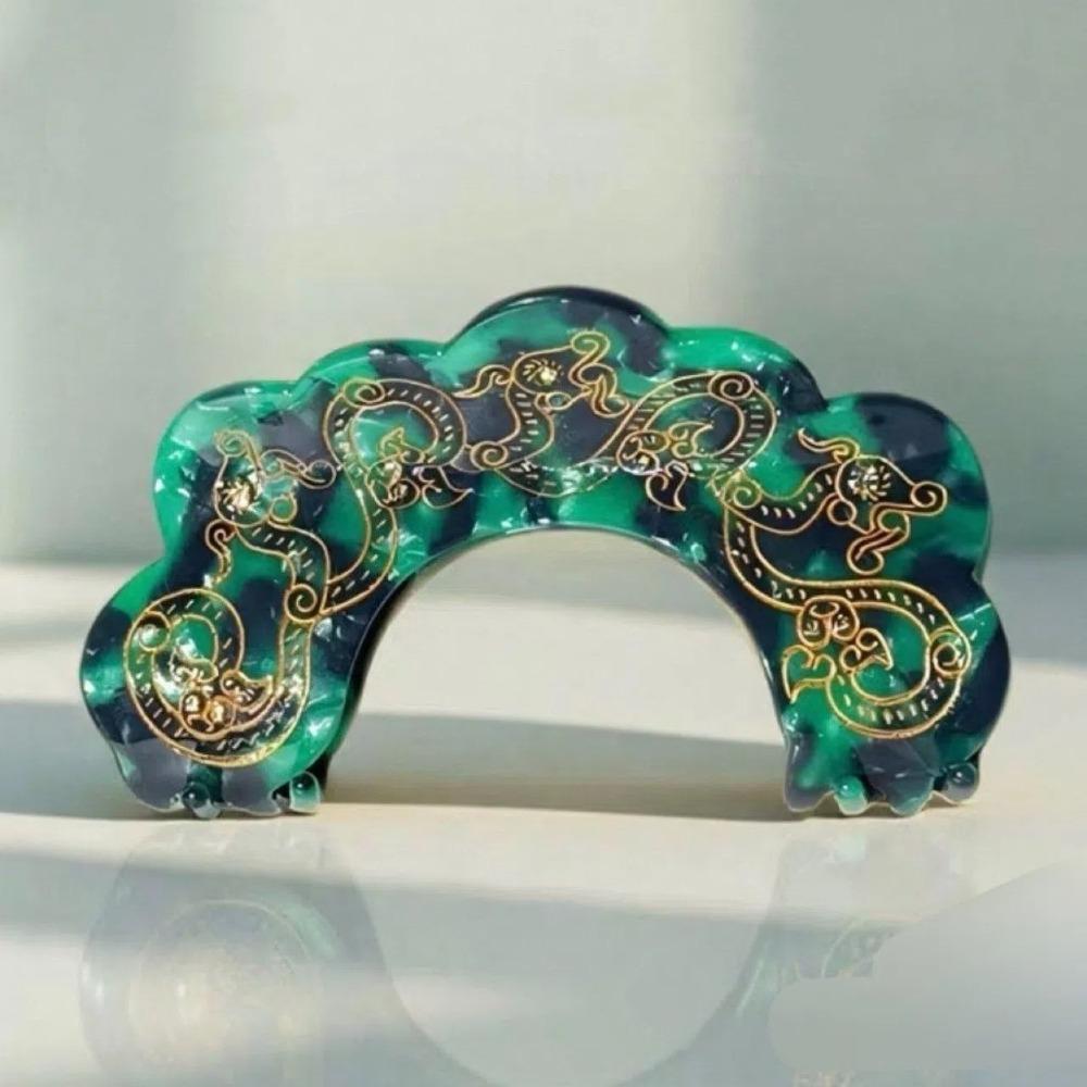 Chinese Style Dragon Pattern Hair Claw Acetic Acid Antique Style Grab Clip Daily