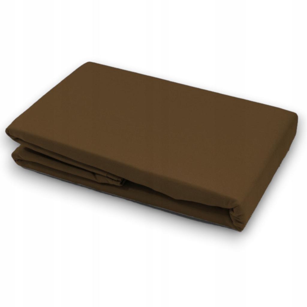 Cotton Fitted Sheet 220x200 cm DURABLE COLOR Brown Polish