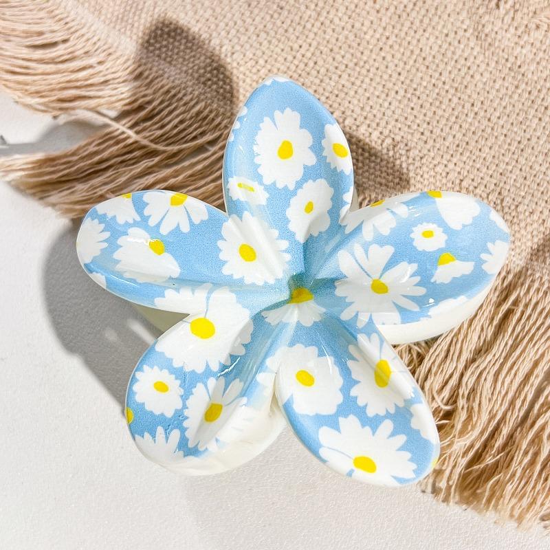 

Заколка для волос Франжипани с УФ-печатьюЖенская Приморский отдых Заколка для волос на затылокЗажим-акула 118-7 бежевый