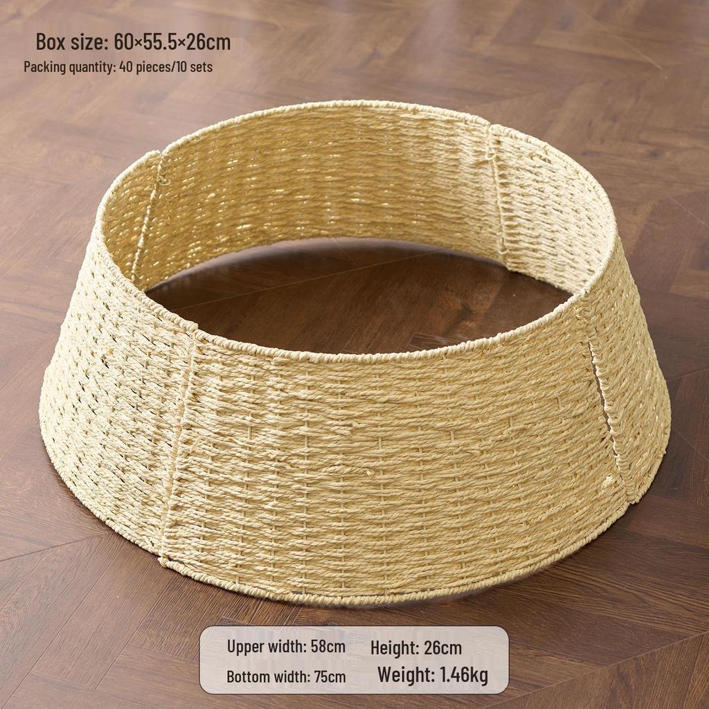 Christmas Tree Base Decorations: Skirt & Basket Set