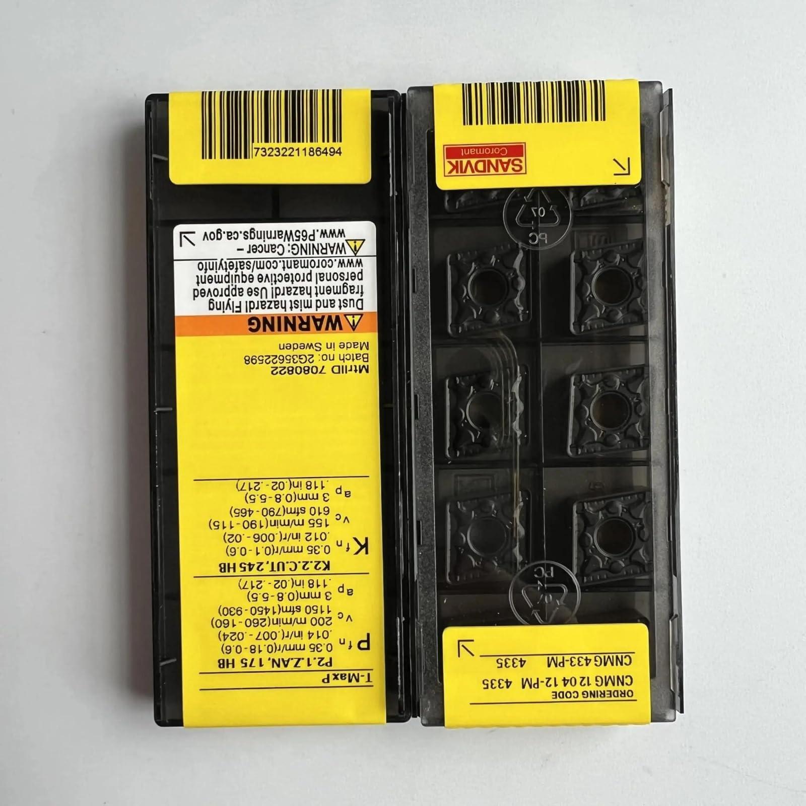 

Original Sandvik / CNMG120412-PM 4335 / CNC lathe carbide blade 10 PCS