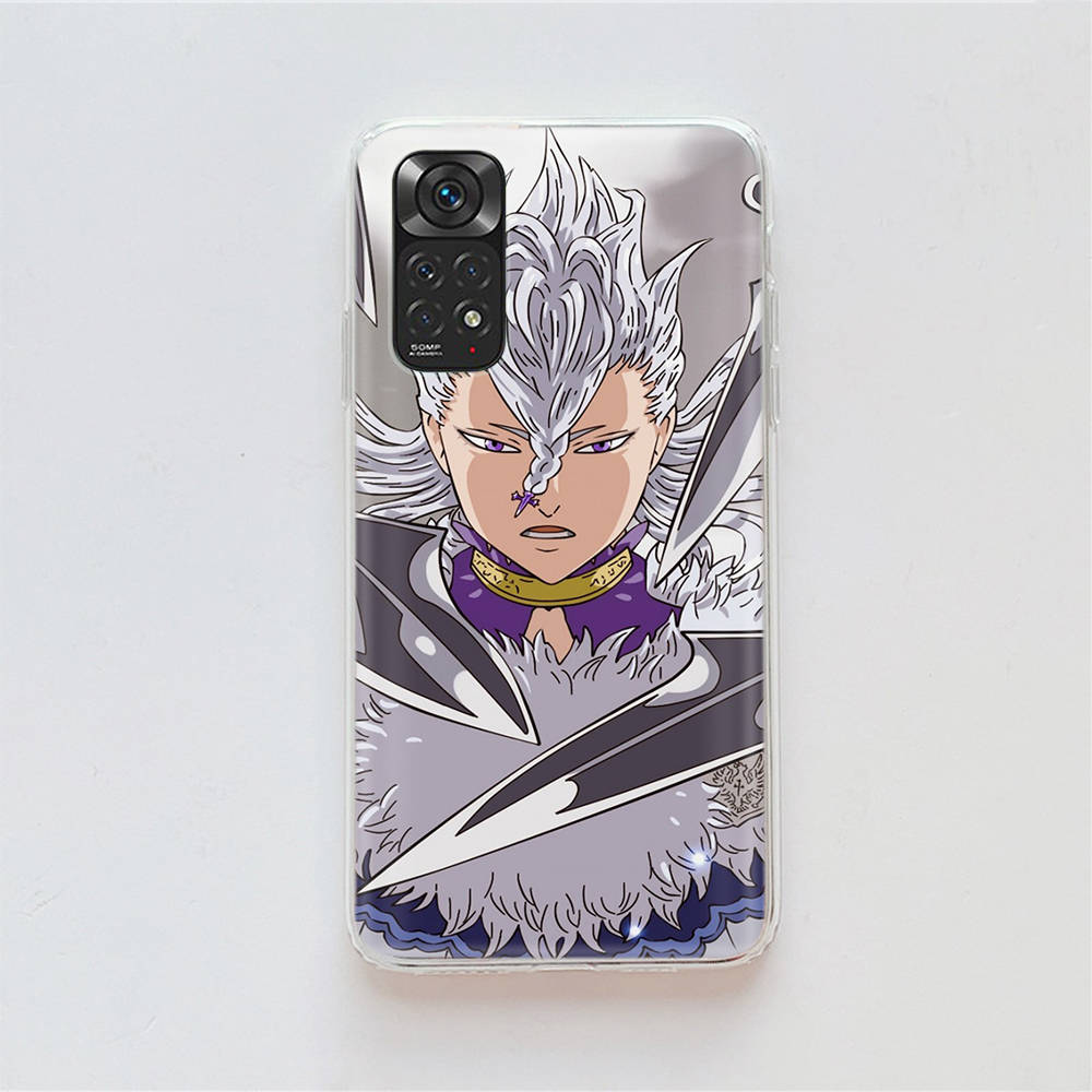 DT51 Black Clover Anime Case for Samsung A04 A14 A23 A34 A54 M23 M33 M52 M53 Realme 10 9 C30S C35 C55 VIVO Y02S Y21 Y33S Y51 X80 Pro Clear Cover