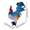 FJ FENGZHIJIE Hinged Blue Rooster Trinket Box | Golden Jewel Enamel Chicken Figurine | Home Decor & Gifts