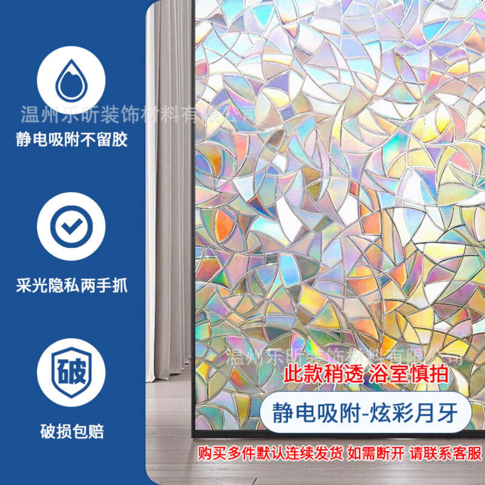 Матовая наклейка на стекло, Полупрозрачная, но не прозрачная, Электростатическая пленка One Size