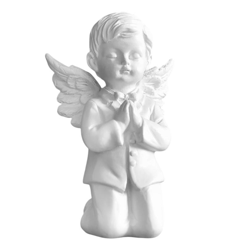 

Artistic Resins Angelic Praying Boy Girl Miniature Sculpture Symbolizing Peace for Art Lover and Believers Home Decors