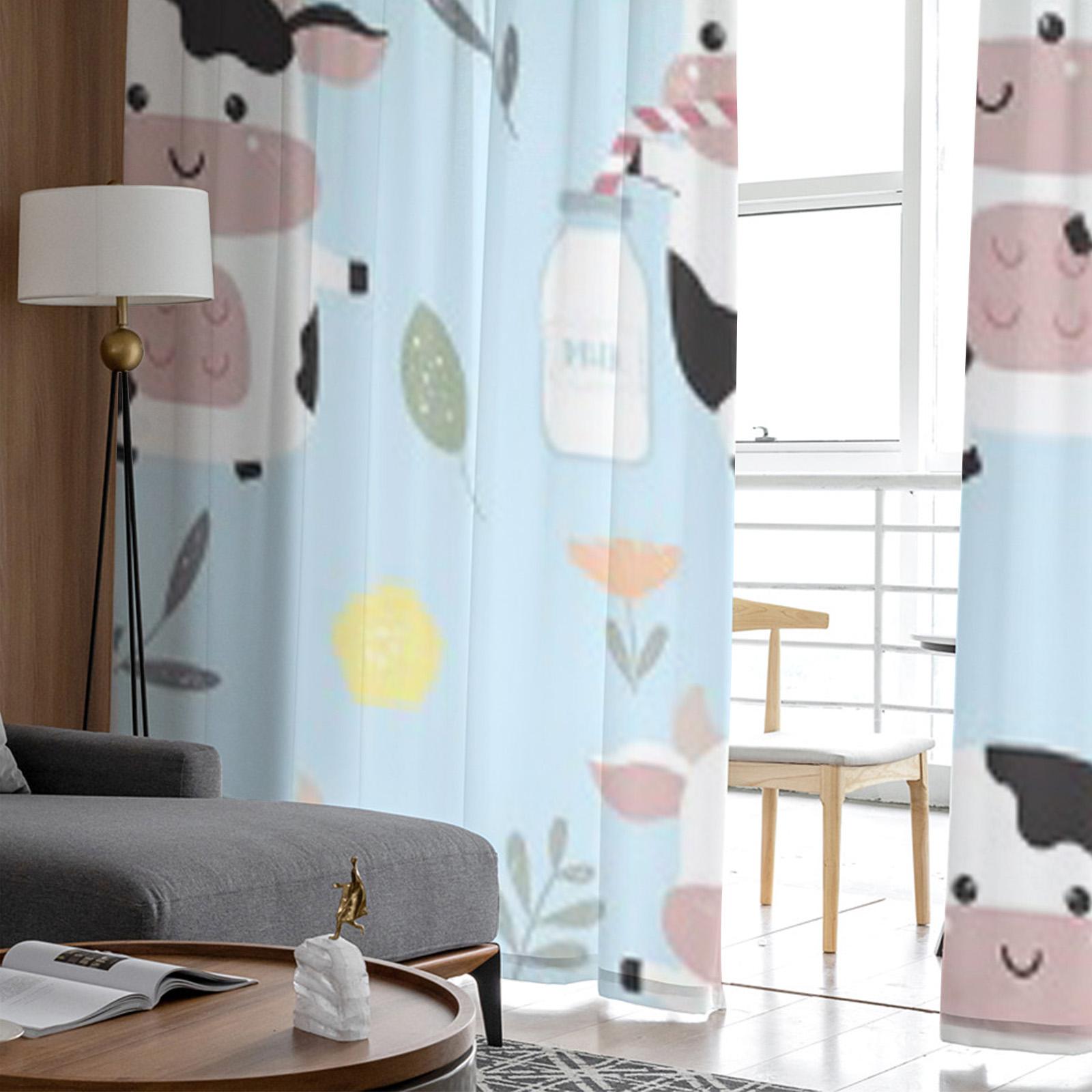 Синий кавайный узор с цветами коровьего молока и листьями — фото 4