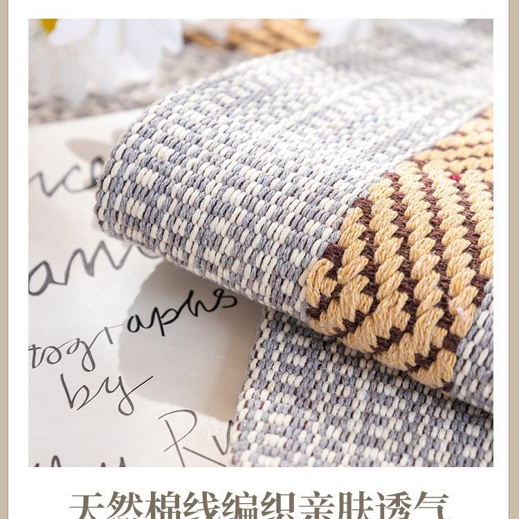 Foreign Trade Export Ins Coarse Cloth Solid Wood Cotton And Linen Sofa Cushion Striped Four-Season Sofa Cover Cushion Cover Towel Cloth Seat