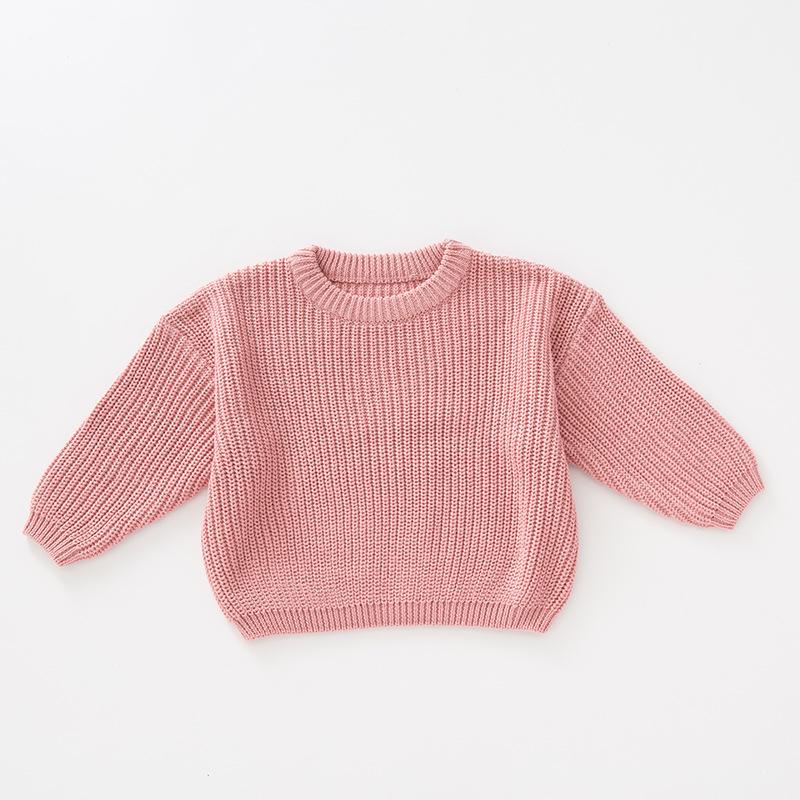 Hot Selling Girls' Solid Color Knit Pullover Sweater
