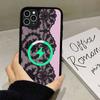 Black Lace Pattern Personalized Mobile For Magsafe Magnetic Case For IPhone17Air 16 15 14 13 12 11Pro Max Plus Wireless Charging