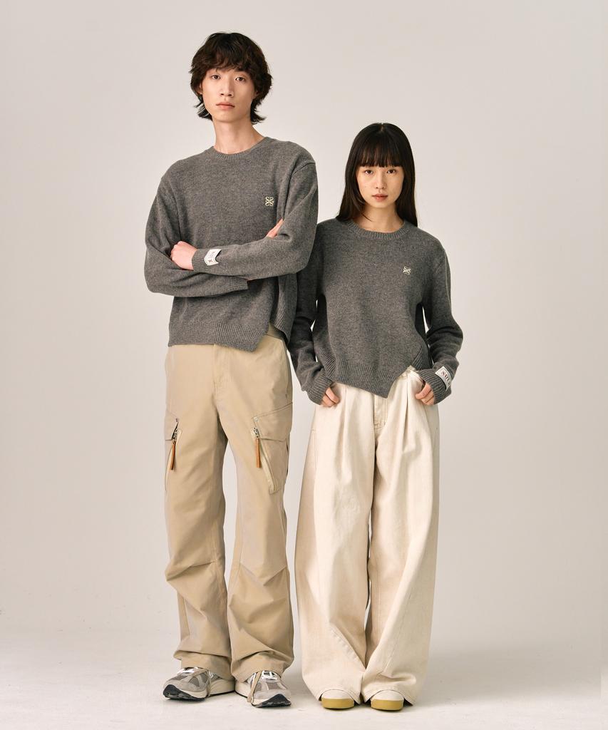 Seteo Dublin Asymmetrical Cashmere Blend Knit Olive Khaki (Type B)