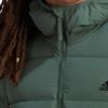 Adidas Unifarbene Kapuzen-Casual-Kurzdaunenjacke mit einreihiger Knopfleiste für Herrenjacken, oxidgrün HG8717