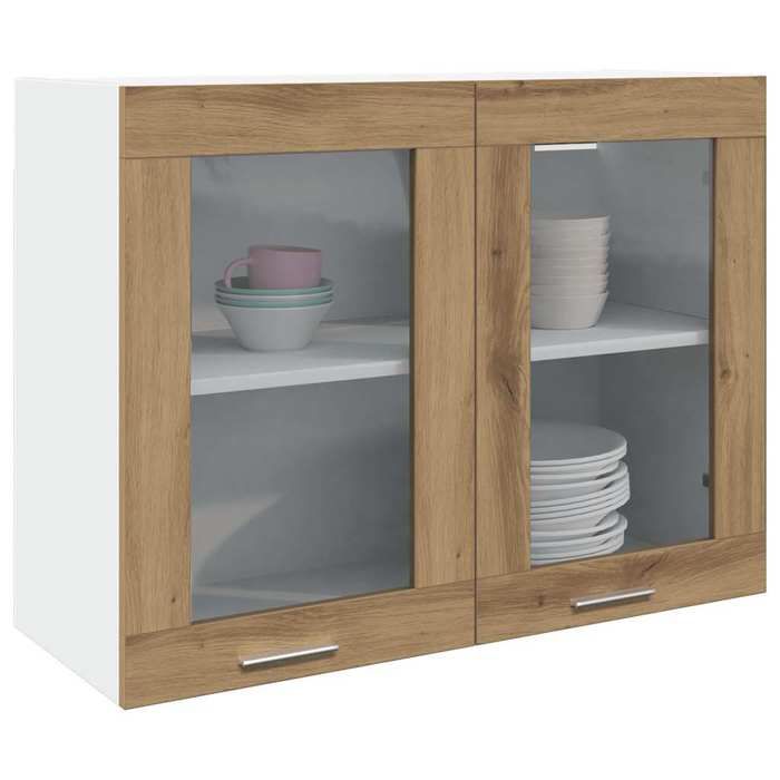 VidaXL Vitrine suspendue "Lyon" Chêne artisanal 80 x 31 x 60 cm Bois d'ingénierie 856120