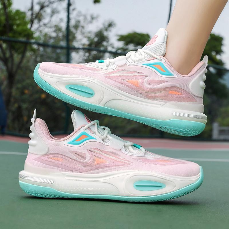 Actual combat basketball shoes men's breathable low-top cushioned wear sports shoes student rebound training running shoes