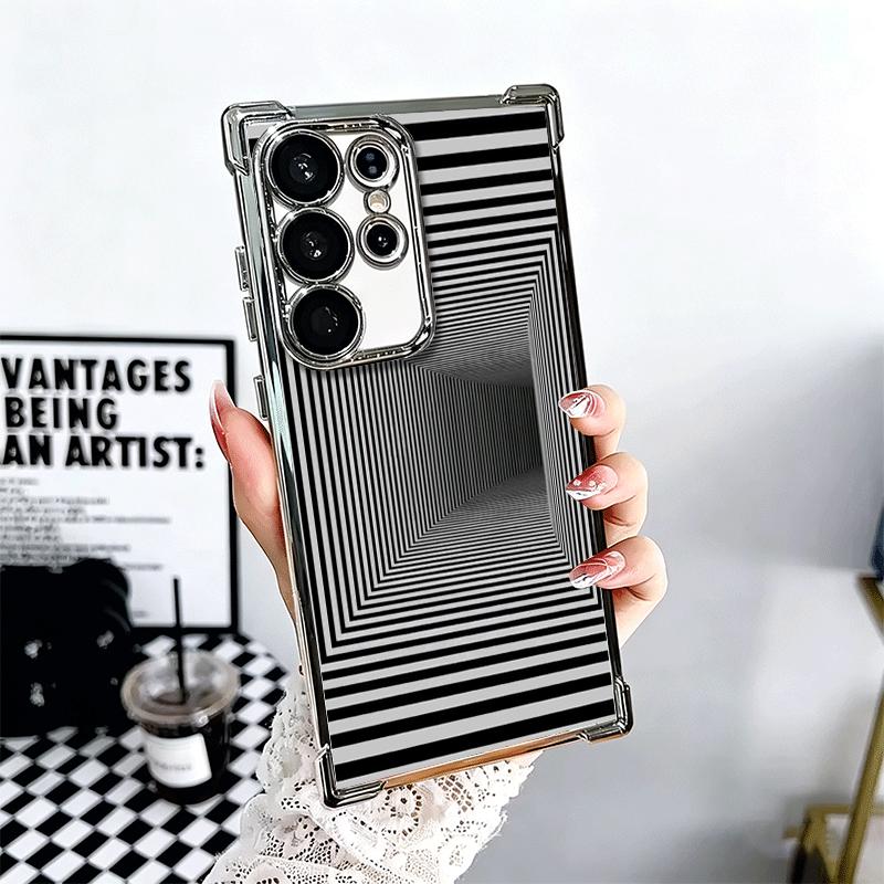 

Optical Illusion Print Soft Phone Case For Samsung Galaxy S26 Ultra S25 Edge S24 FE S23 Plus S22 S21 + S20 Plating Anti-Fall Fun Samsung S23 Ultra