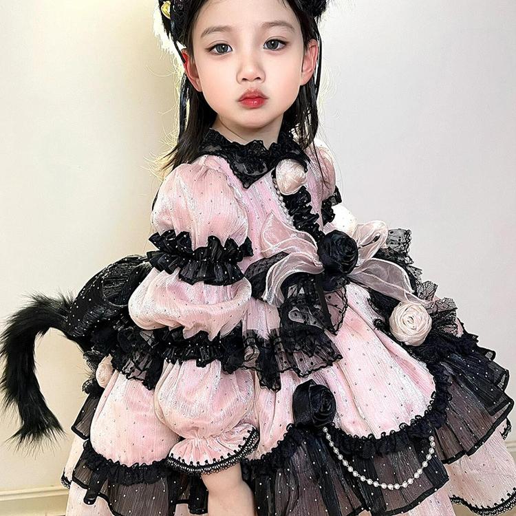 Halloween Girl Cute Dress Luna Cat Cosplay Dress Children Lolita Puff Dress Princess Dress
