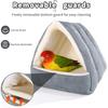 Winter warm birdhouse and bird bed, with soft plush hanging hammock and small house tent, hidden nest