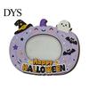 Halloween Picture Frame Wooden Photo Frame, Pumpkin Ghost Cat Cutout Holiday Portrait Holder, Double-sided Tabletop Decor for Home Party Indoor Table