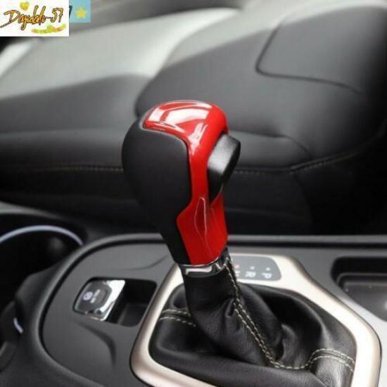 For Jeep Cherokee  2014- ABS Red Interior Gear Lever Shift Knob Covers Trim