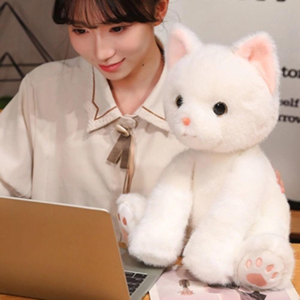 Thick Paw Cat Plush Toy Sitting Soft Cat Plush Pillow Cute Animal Plush Doll  Room Decoration