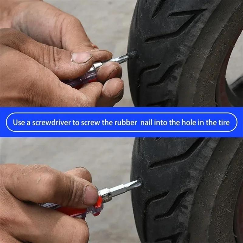 Automobilové motocyklové vysavače na opravu pneumatik, hřebíky, nákladní automobily, skútry, kola, opravy defektů pneumatik, bezdušové nástroje, gumové kovové příslušenství 10 ks