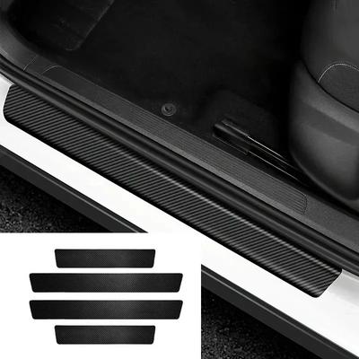 4PCS/5PCS Set Carbon Fibre Threshold Protection Strip Universal Anti-scratch and Anti-collision Door Decorative Strip Sticker