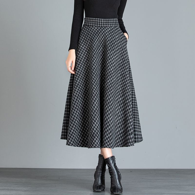 Elegant Midi A-line Skirt - New
