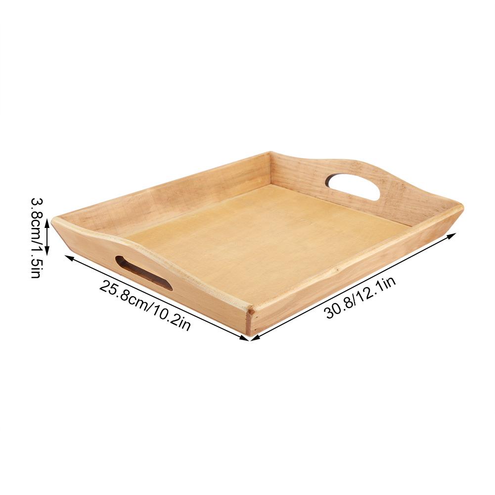 Wooden Serving Tray Plate for T Set Fruits Candies Food Towel (Dark Color)