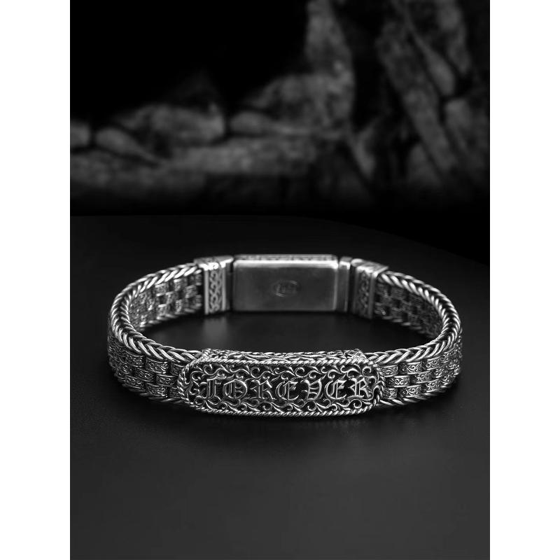 

Новый браслет с узором «Виноградная лоза» для мальчиков и девочек, браслет в ретро этническом стиле 18CM серебряный