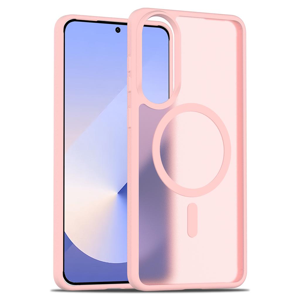 Pro Samsung Galaxy S25 Edge Pouzdro Kompatibilní s MagSafe TPU Rám Akrylová Zadní Strana Kryt na Telefon Skin Dotek