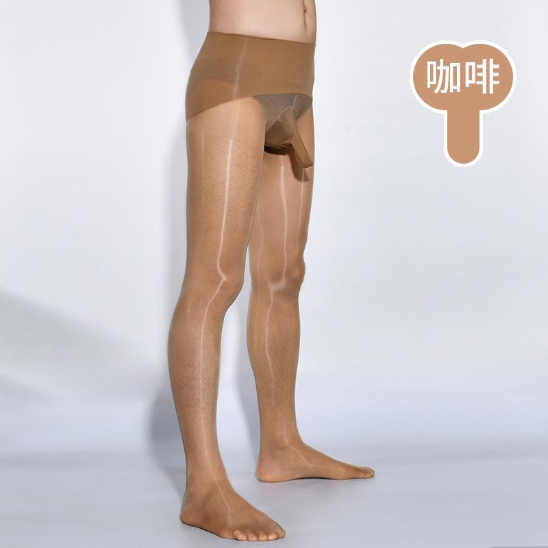 Men'S Horse Oil Stockings 360 Seamless Sexy Ultra-Thin Shiny Pantyhose Silky Tube Jj Set Airplane Socks