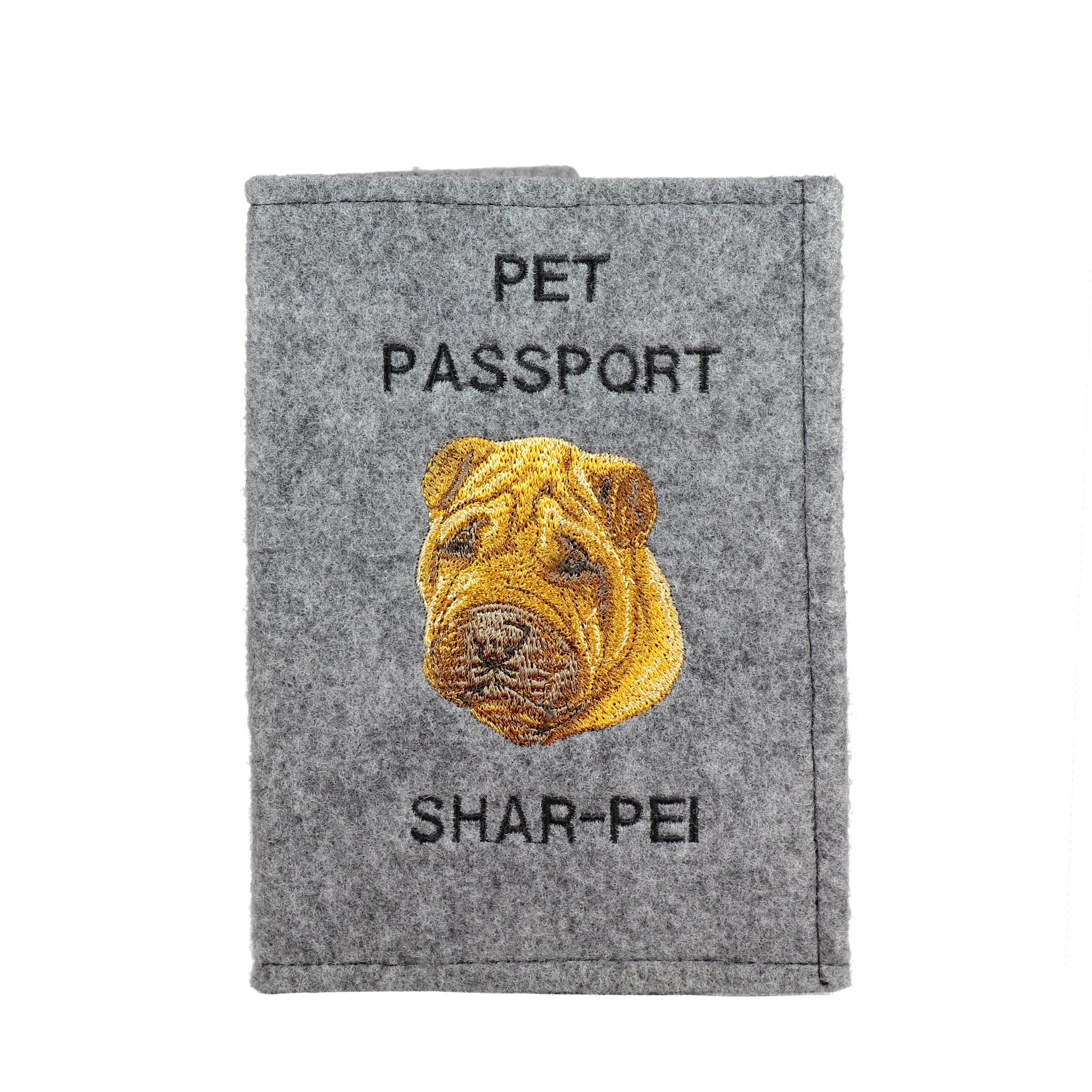 

Shar-Pei - Dog passport case, document case, gift for the traveller from the Art-Dog brand сірий колір