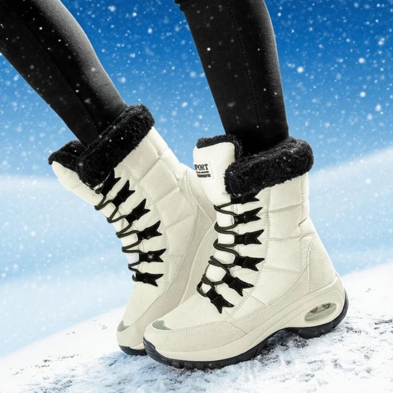 Women Boots Winter Warm Quality Mid-Calf Snow Boots High Quality Snow Boots Lace-up Comfortable Ankle Outdoor Waterproof Hiking