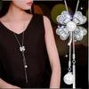 Korean Tassel Crystal Pendant Necklace - Elegant Long Sweater Chain