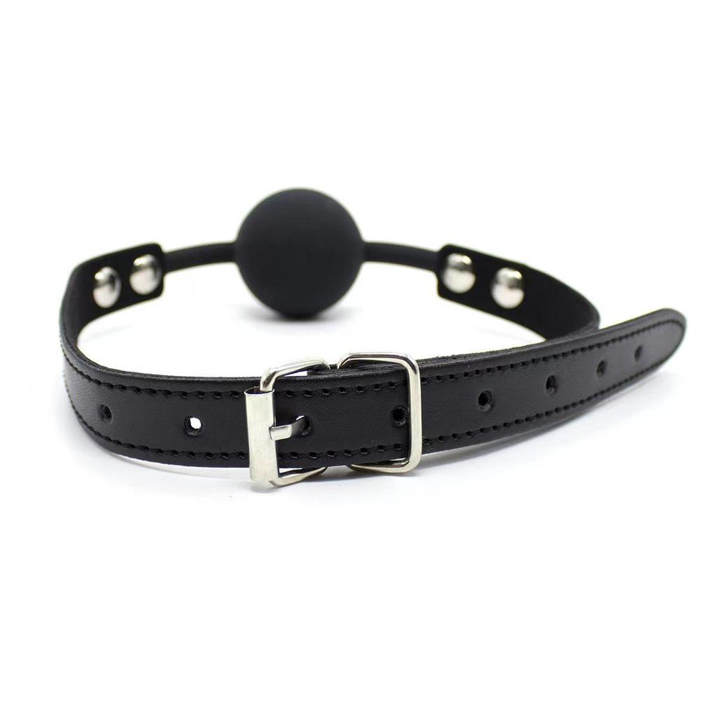 Popular Silicone Leather Mouth Gag: Solid Silicone Ball Sex Toy for Adults