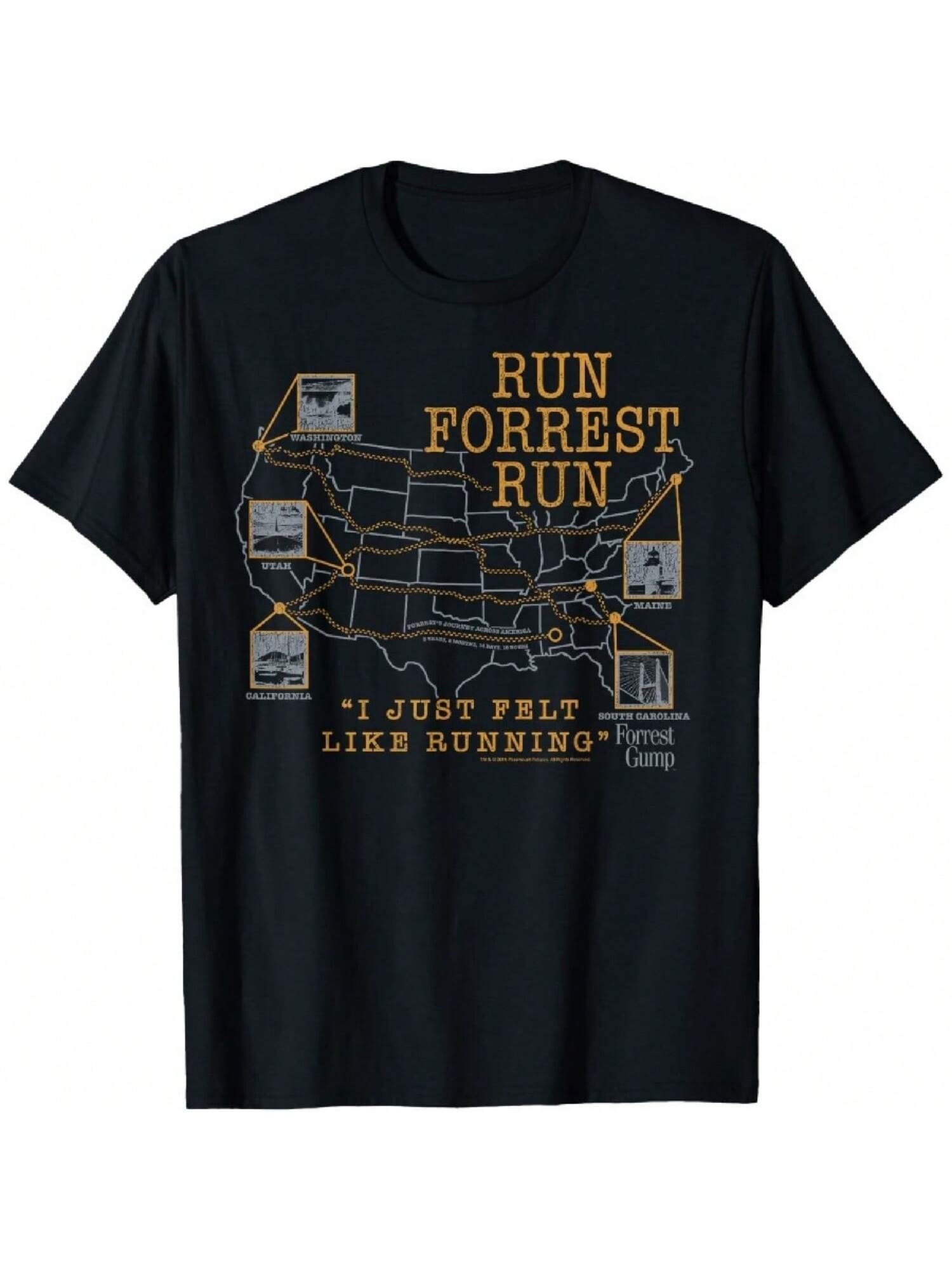 I Just Felt Like Running United States Map T-Shirt S разноцветный