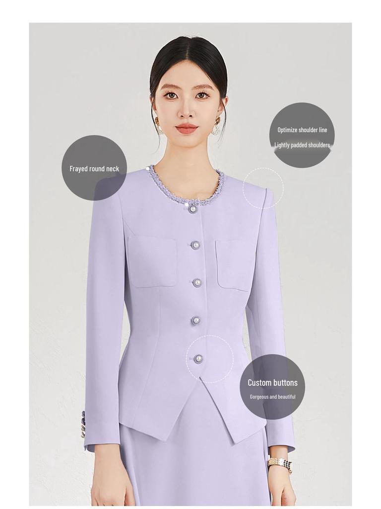 Aishangchen Romantic Heiress Purple Two-Piece Suit - Early Autumn Korean Style