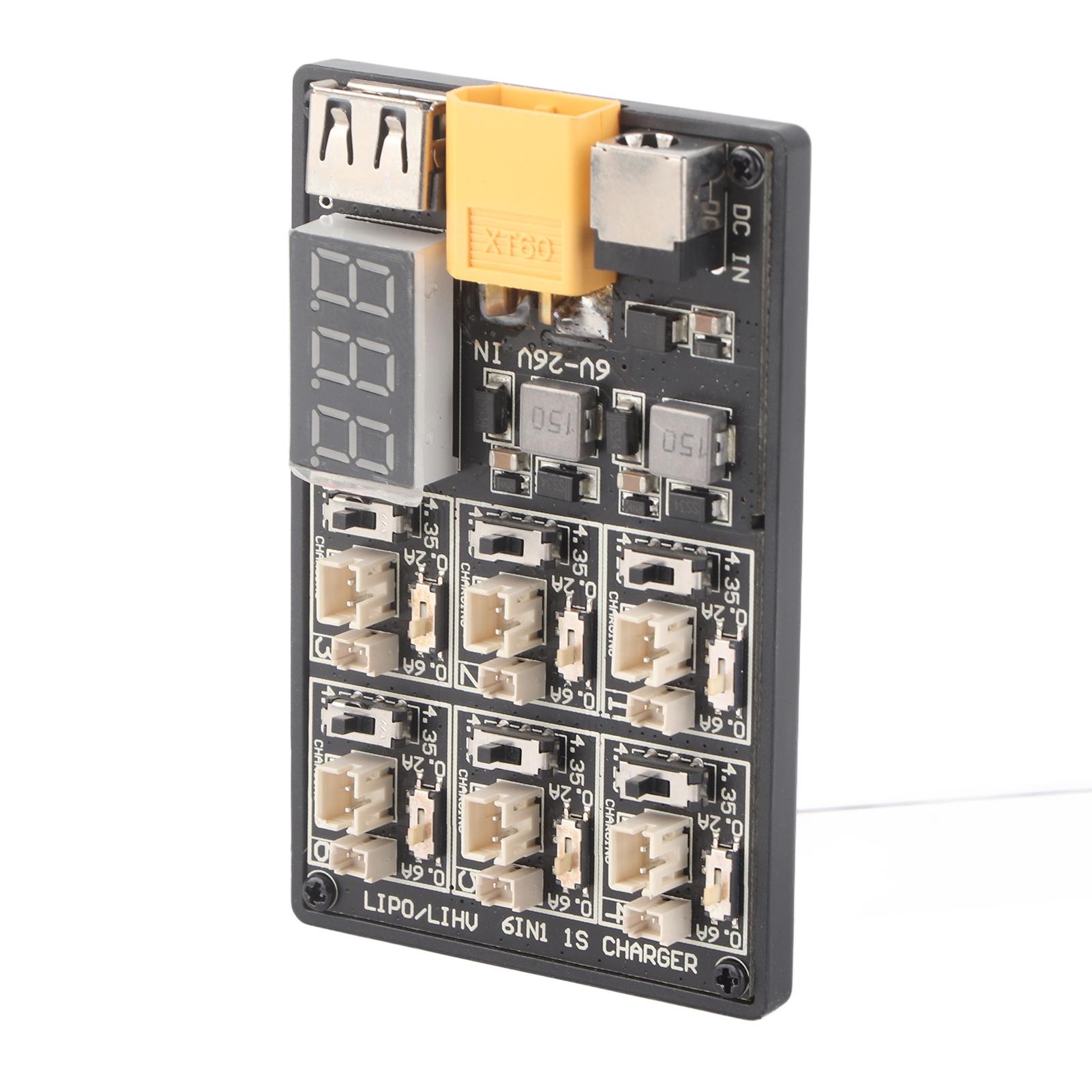 

Зарядний пристрій для акумуляторів LiPo 6в1 1S, плата для заряджання, RC-аксесуар з USB-інтерфейсом