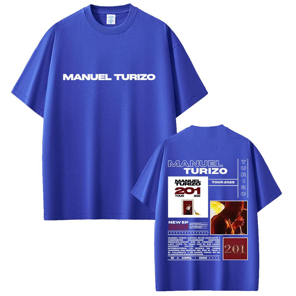 2025 Summer Rapper Manuel Turizo 201 Tour 2025 Men Women Hip Hop Fashion Pop Music Tshirts 100 Pure Cotton Printed Tshirt