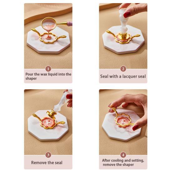 Wax Seal Mold Creative Shape Reusable Polished Surface Rustproof Non-stick Decorative 5 Styles Invitations Envelopes Cards Metal Wax Seal Mold Party