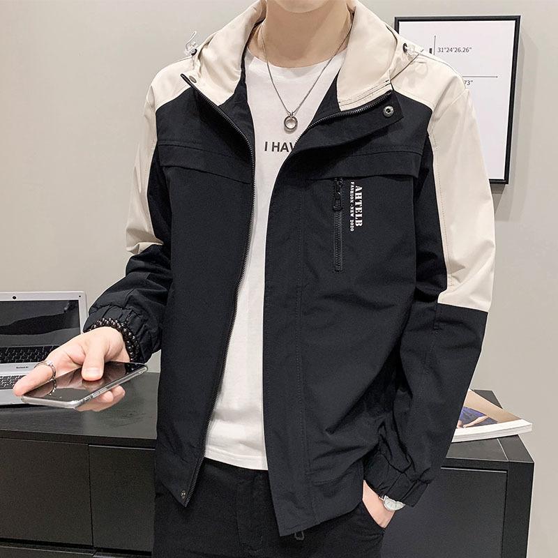 Jacket Men's Spring, Autumn and Winter New Ins Trend Hooded Casual Versatile Loose Jacket Top Clothes