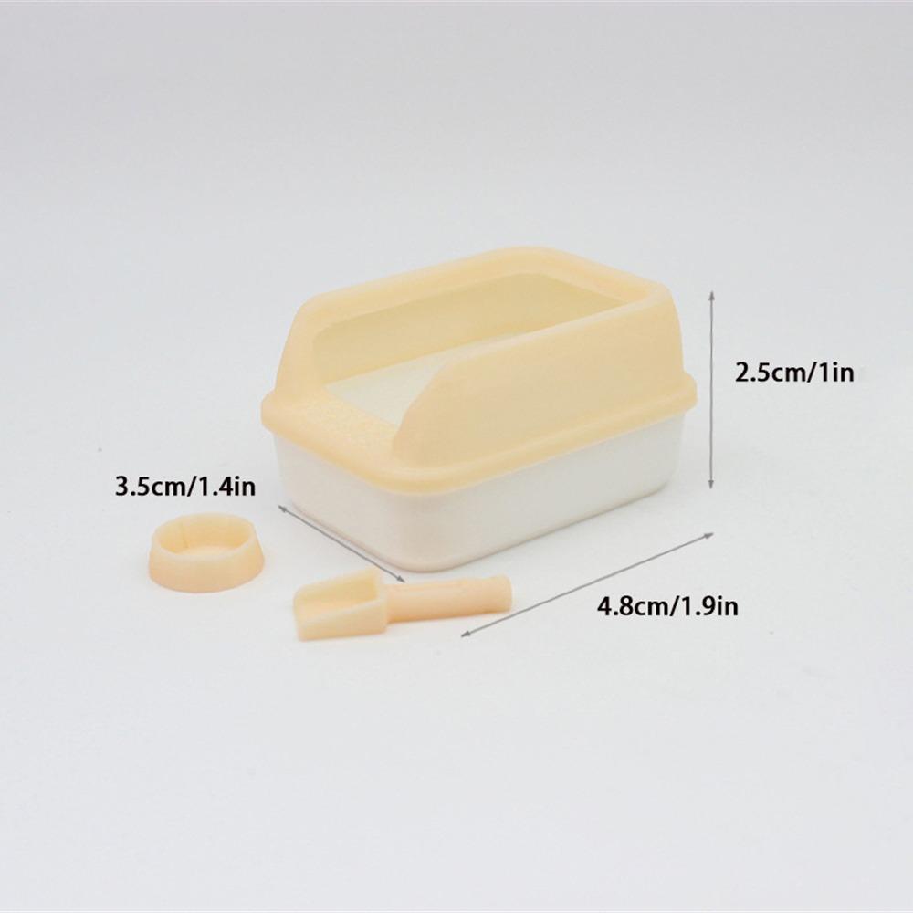 

3Pcs/set Mini Pet Supplies 1:12 Dollhouse Doll Home Decoration Fashion Cat Litter Box бежевый