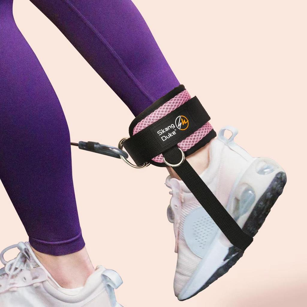 OLIKEI Gym Fitness Ankle Strap Double D-ring Buckle Adjustable Ankle Cuffs Cable Machines Ankle Support Workout Hip Leg Muscle Training Ankle Braces