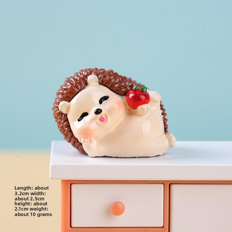 Miniature Landscape Hedgehog Decoration and Display - Cute Small Figurines, Realistic Animal Resin Handicrafts, Tabletop Ornaments