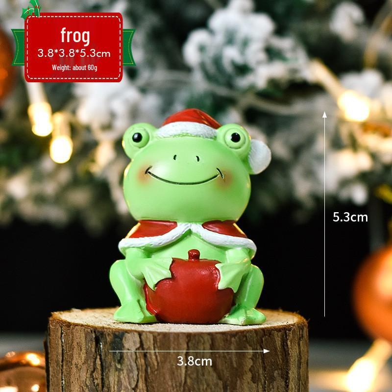 Micro Landscape Christmas Ornaments: Cute Santa Claus & Animal Tree Decorations Gift Box