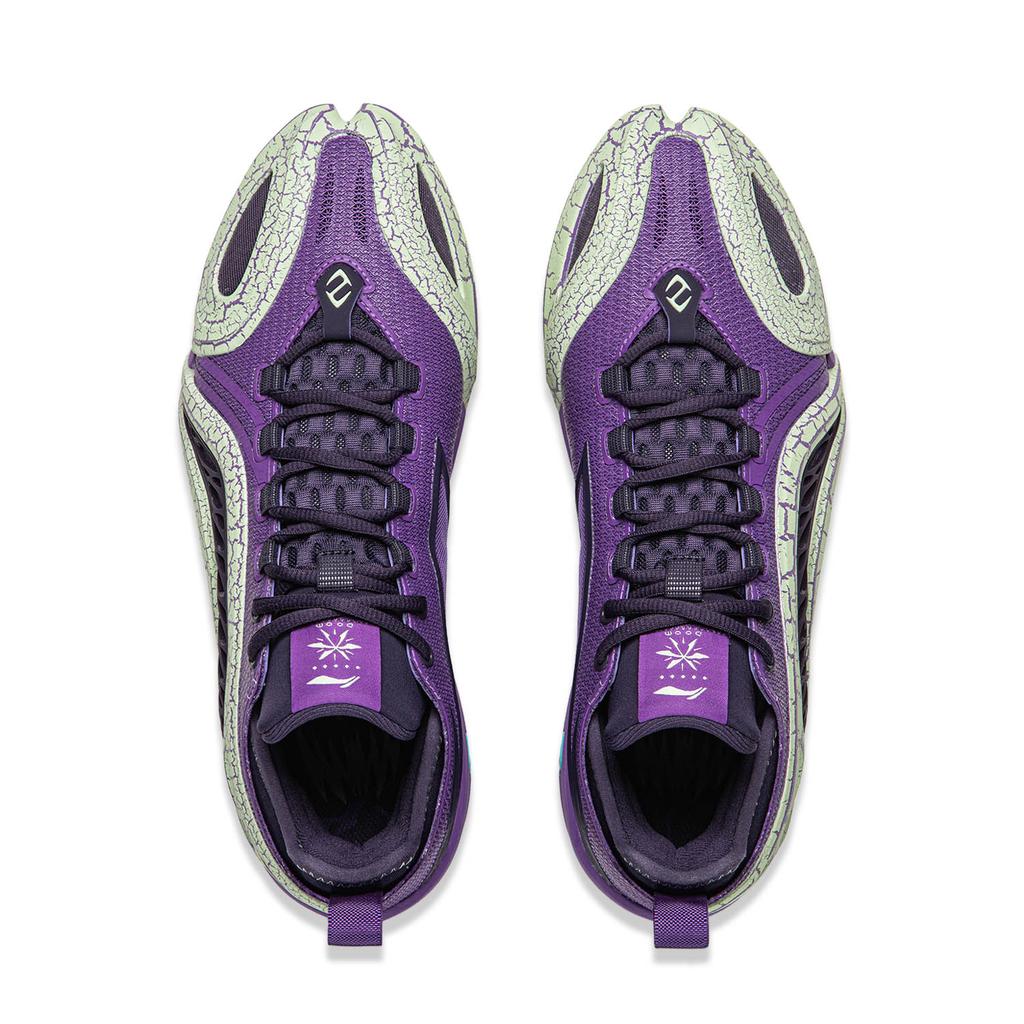 Li Ning BadFive Air 1 Super Halt Anti-Torsion Niedrig geschnittene Basketballschuhe Herren Zirkon Lila ABFW009-3