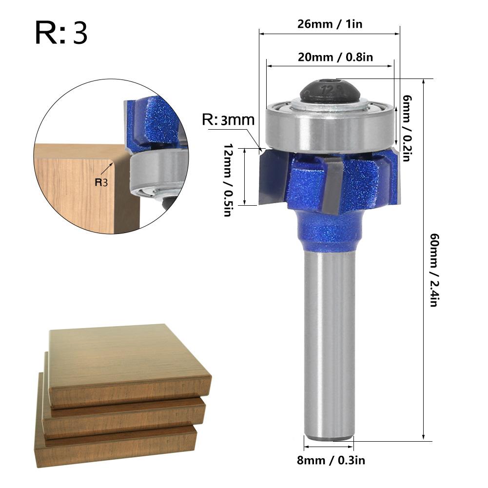 Freză Rotundă de Profilat cu 4 Dinți 8mm 0.3in Bit de Rindea pentru Mașini de Tuns Electrice Gravură