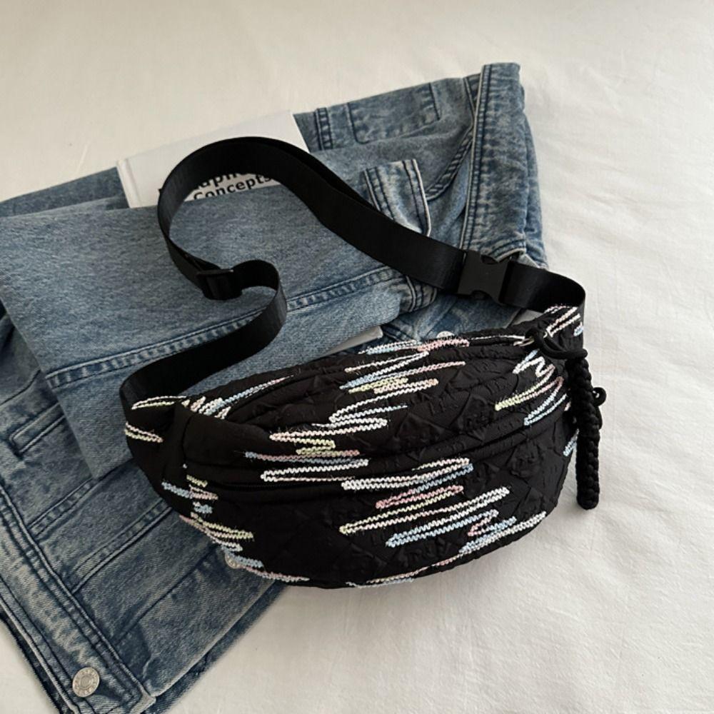 

Canvas Nylon Chest Bag Large Capacity Sports Waist Bag Simple Single Shoulder Bag Outdoors
